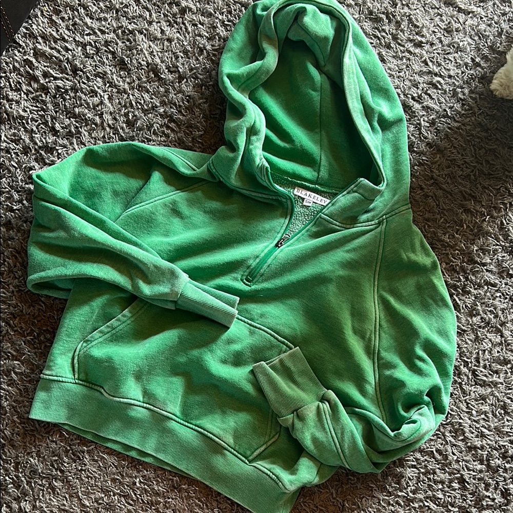 Green Half-Zip Hoodie